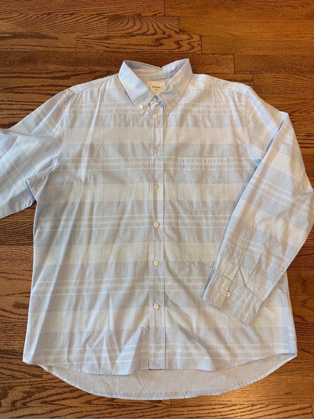 Billy Reid Light Blue Striped Button-Down Shirt